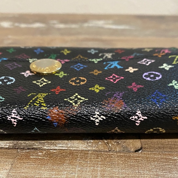 Louis Vuitton Black Murakami Multicolor Monogram Sarah Wallet - Picture 13 of 13